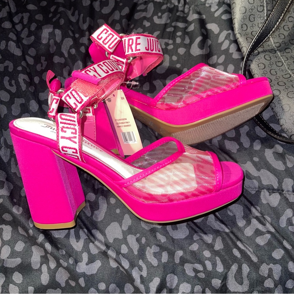 Juicy Couture Fuchsia Block Heel Sandals